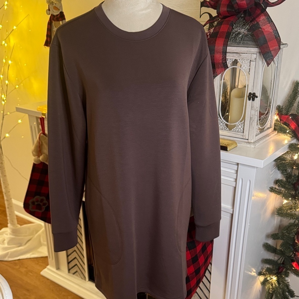 Chic Long Sleeve Dress in Deep Brown